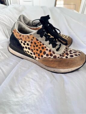 Loeffler Randall leopard print 7.5 suede women’s sneakers